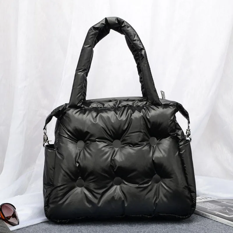 

Luxury Bags for women 2019 Space Bale New Winter Casual Space Cotton Totes Bag Down Feather Padded female Shoulder Crossbody Bag