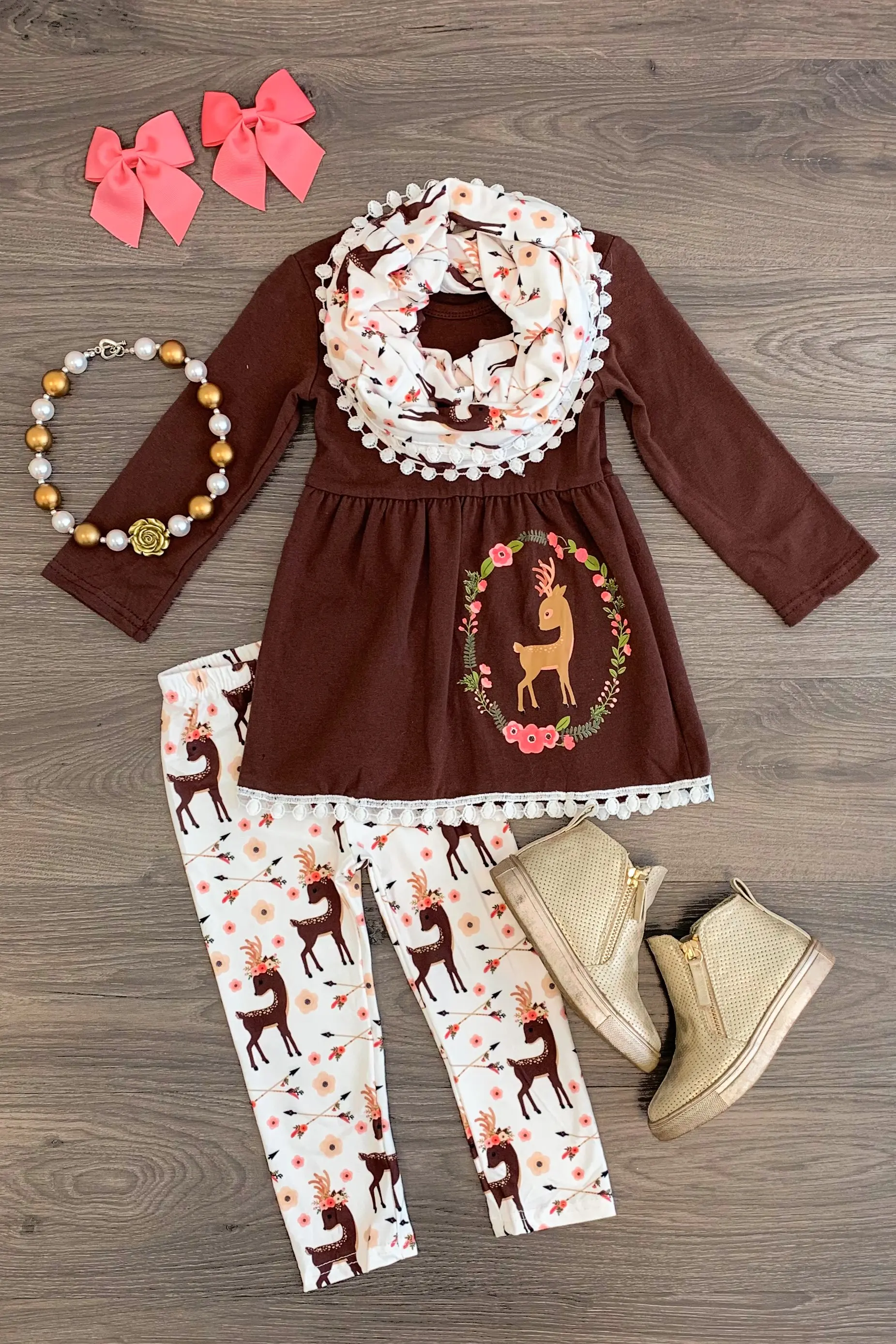 Emmababy Рождественская одежда для маленьких девочек футболка с длинными рукавами и цветочным принтом Топ+ длинные штаны, юбка на осень