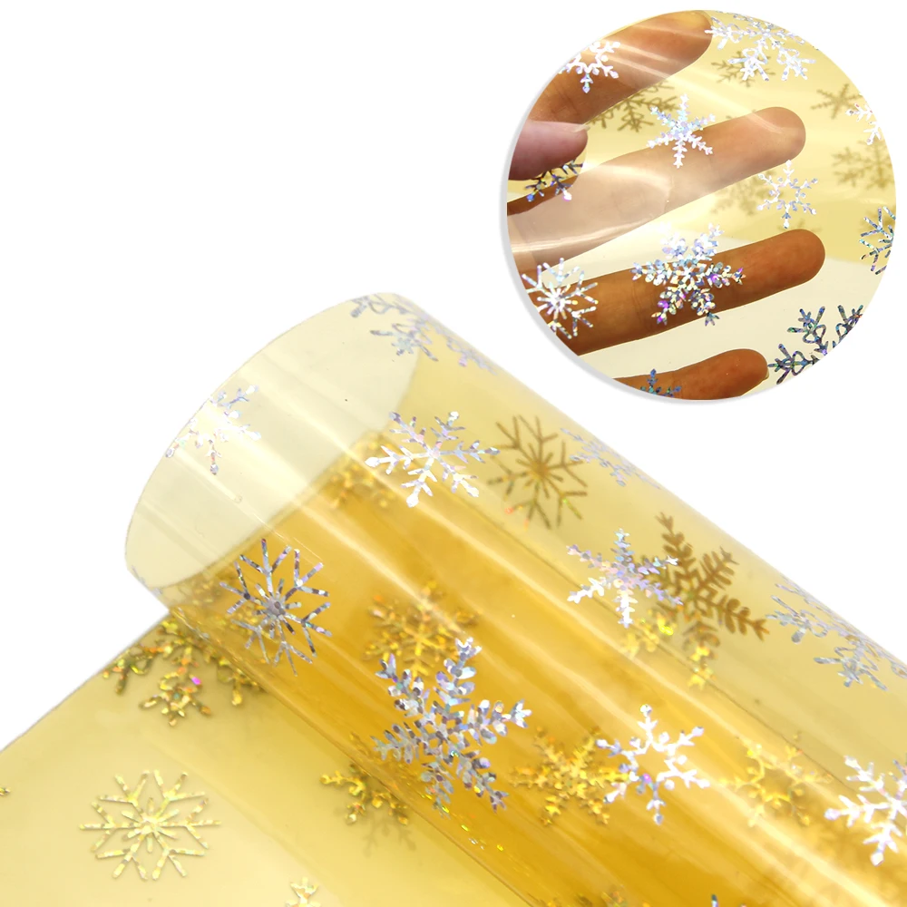 20*34 см Рождественский снег Прозрачный искусственная Синтетическая кожа пэчворк для волос лук сумки чехол для телефона DIY проекты, 1Yc8270 - Цвет: 1095855008