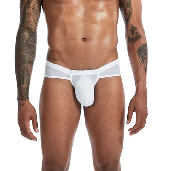 

New products men's ice silk underwear men's briefs low waist breathable sexy briefs ultra-thin transparent