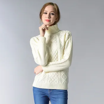 

Hot Europe and America Cross-border Women's High Collar Knitting Long Sleeve Winding Bottoming Sweater