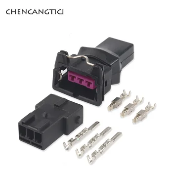 

2sets 3pin VW 3.5mm Motor Idle Speed Motor Sensor Socket Female Male Electrical Wire Connector Plug 443906233 For Bosch EV1