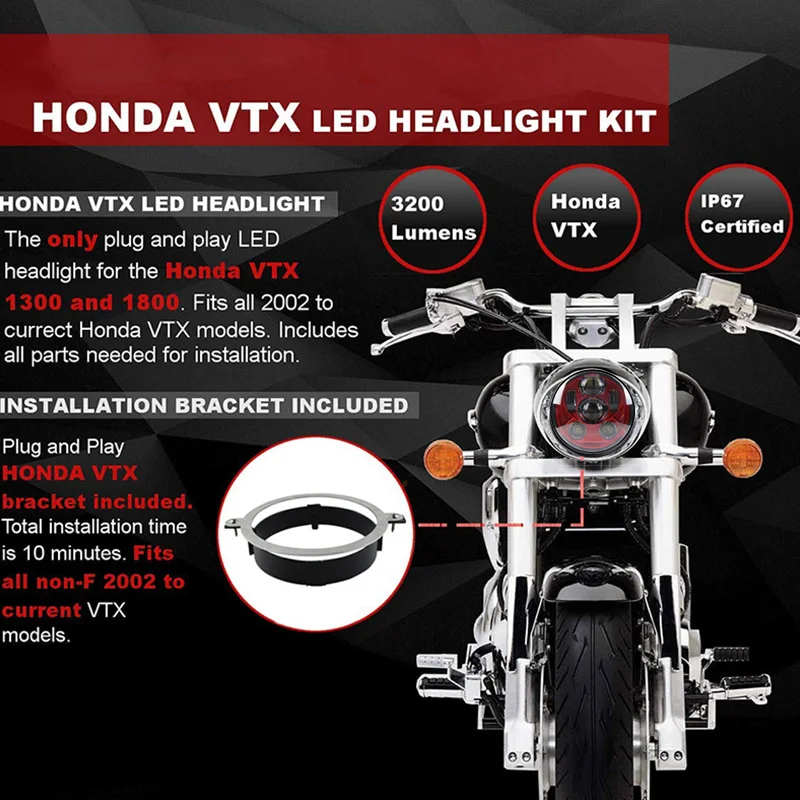 5 3/4 &quotсветодиодный фар для Honda VTX комплект с кронштейном и аппаратного