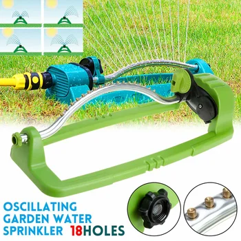 

18-hole Sprinkler Lawn Watering Automatic Waterer Oscillating Garden Pipe Hose Water Flow With Connector