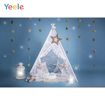 

Yeele Photo Background Tent Wigwam Shiny Gold Stars Bear Lantern Baby Kids Room Angel Portrait Photography Backdrops Photocall