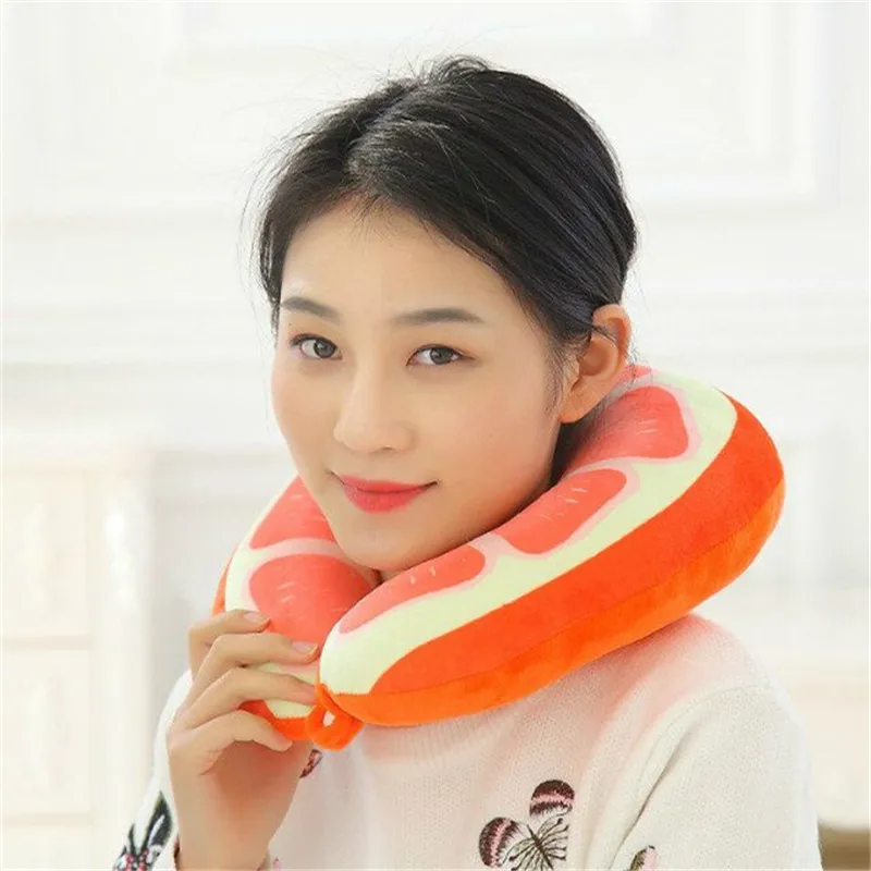 

U-образная подушка, креативная дорожная подушка для шеи с имитацией фруктов, набивные фрукты, подарок на день рождения, можно использовать в офисе или в поездке