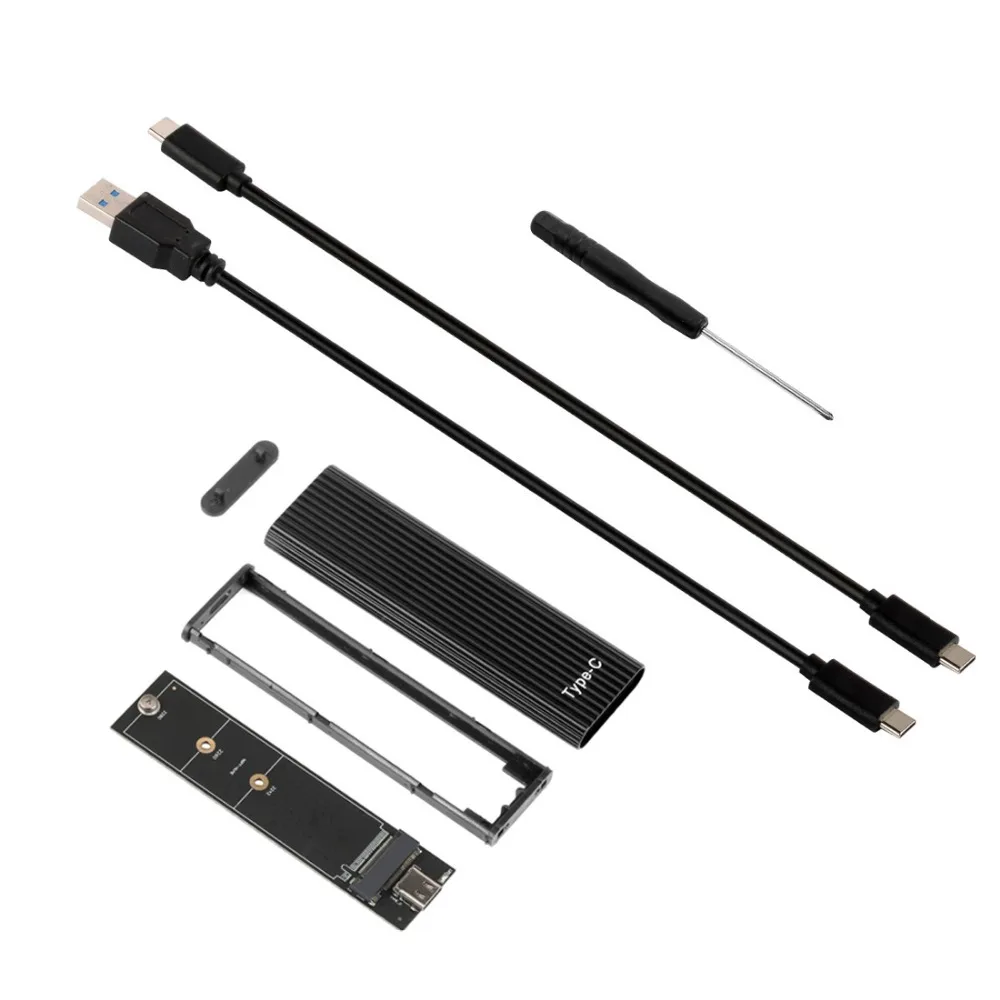 USB3.1 type-C к M.2 M ключ NVMe PCI-E 10 Гбит/с SSD Box/type C M2 NGFF SATA B Ключ 6 Гбит/с HDD корпус чехол 2 кабеля поддержка ТБ