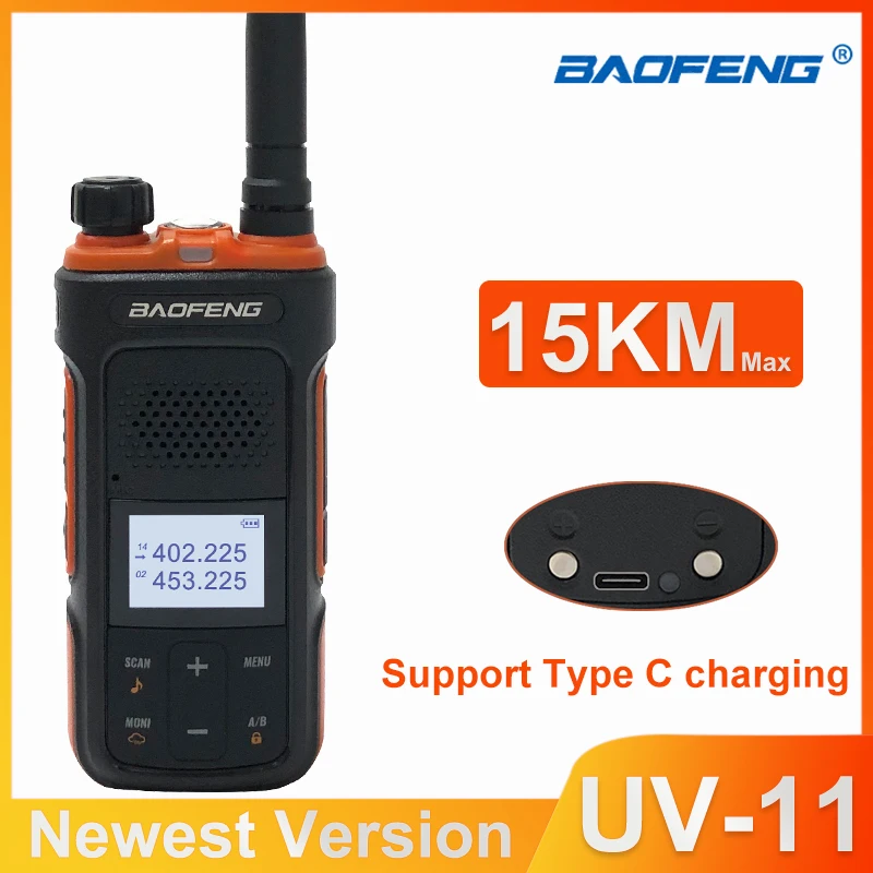 

2021 BaoFeng UV-11 Powerful Walkie Talkie VHF UHF hf Transceiver Long Range 15KM Portable Ham 2Way Radios Newest Version BF UV11