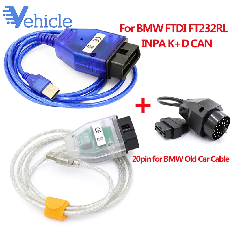 OBDII сканер OBD OBD2 20 контактный кабель INPA K + D CAN для BMW FTDI FT232RL Swith диагностический