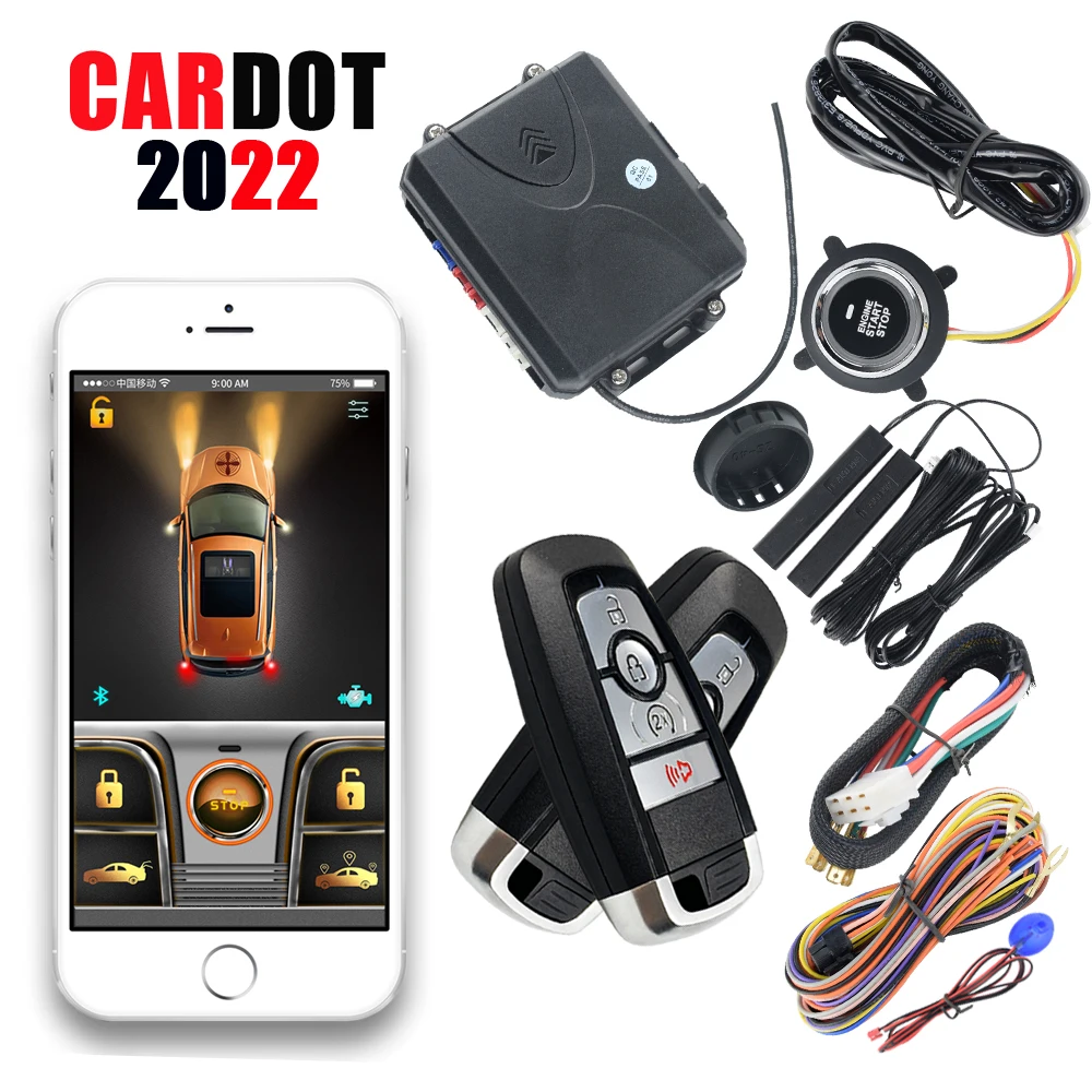 Intelligent Car Alarm System Remote Control Auto Start Ignition Engine Stop Button Keyless Entry Central Lock For Russian | Автомобили и