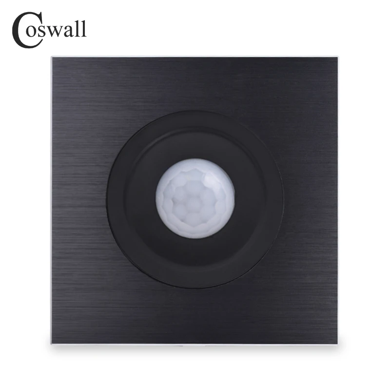 Coswall, полностью алюминиевый металлический каркас, датчик движения человеческого тела, настенный светильник, переключатель, регулируемое время задержки и индукции