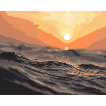 

Sea wave Hand Made Paint High Quality Canvas Beautiful Painting By Numbers Surprise Gift Great Accomplishment