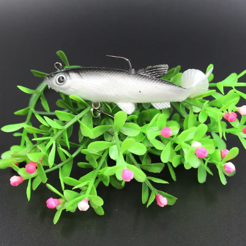 

T-Tail Bait 9cm14g SUPERBAIT Bait Lure Double Hook Lead Plating Fish with Counter Weight Soft Bait Five-Color Artificial Bait