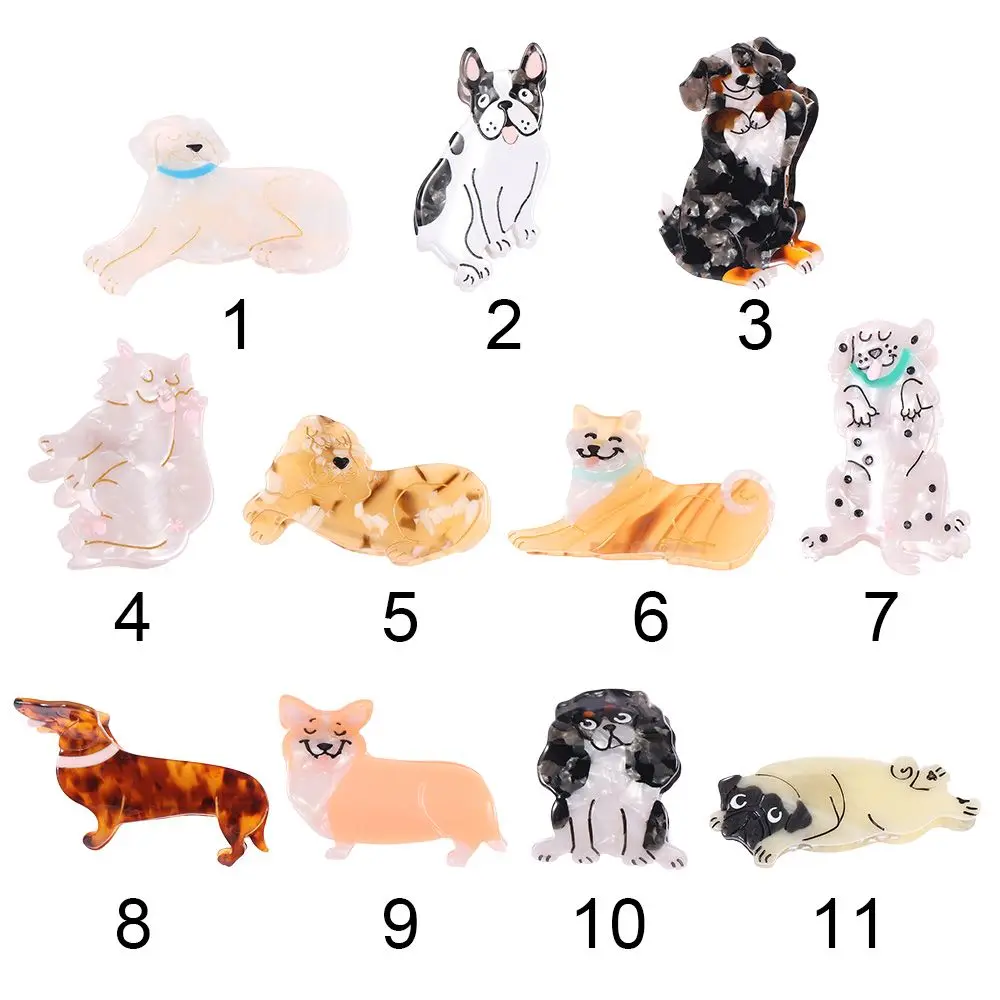 Women's Hair Accessories Acetate Cute Animal Girl Hair Claw French Corgi Shark Clip Fashion Geometric Dog Cat Hairpin for Women Accessories headbands for women