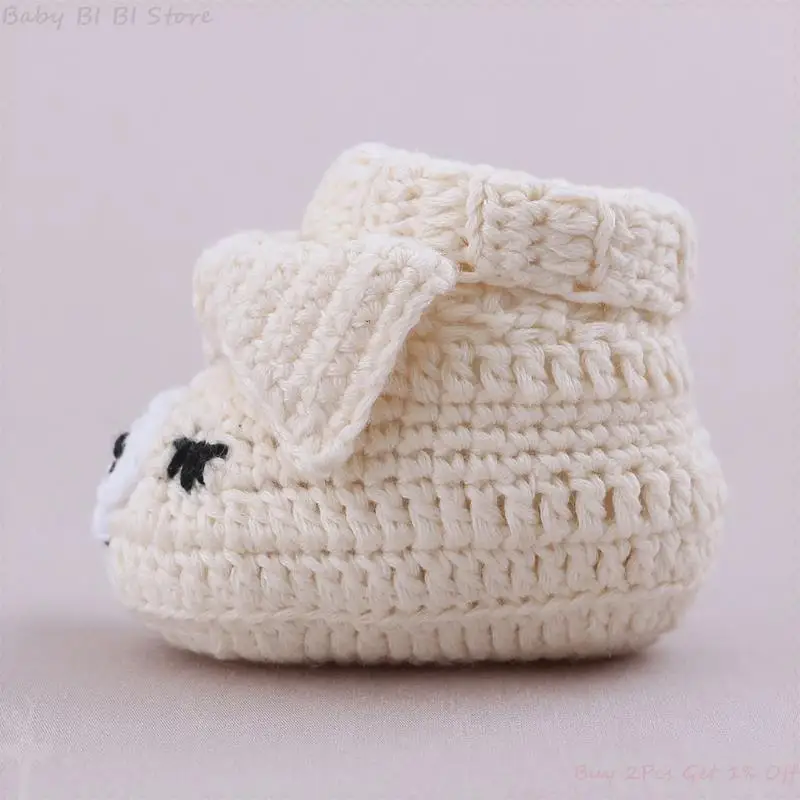 1 Pair 10cm Length Knitted Baby Shoes for Toddler Infant Baby Knitting Crochet Booties Gift for Newborn