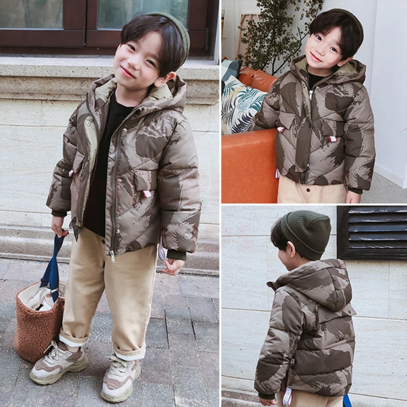 

INPEPNOW 2019 Camouflage Children's Down Jacket for Girls Keep Warm Outwear & Coat Winter Fashion Overall for Boy Winter Coat