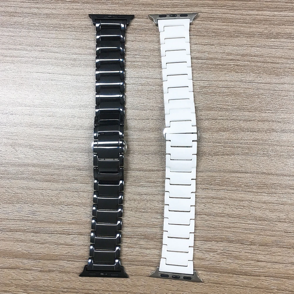 Изысканный ремешок для часов аксессуары для Apple Watch 5 4 3 2 ремешок 44 мм 40 мм 42 мм 38 мм керамический ремешок для iWatch 5 4