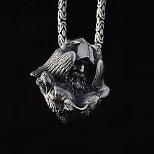 Тяжелая мужская из нержавеющей стали Valknut Odin ворона ожерелье с подвеской в форме руны скандинавский волк ювелирные изделия