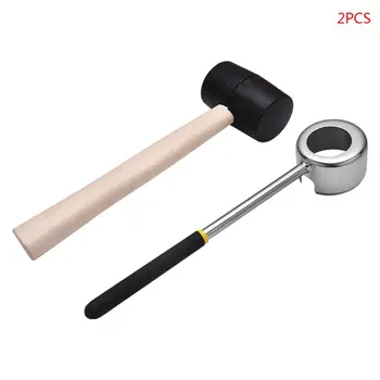 

1Set Stainless Steel Shell Opener Rubber Hammer for Coconut Shell Opening Tool