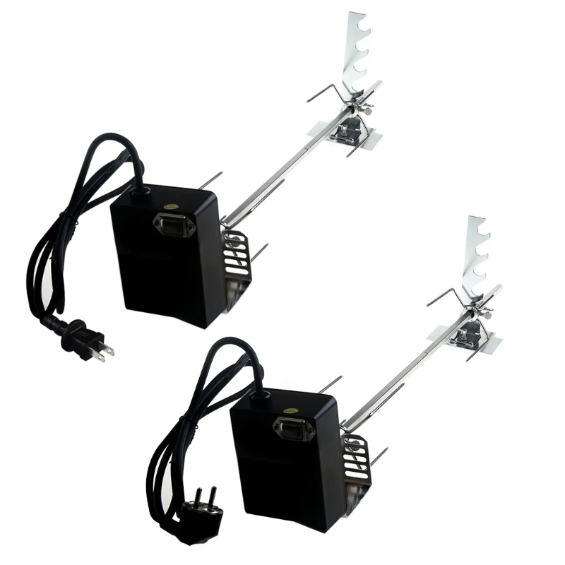 Universal Automatic Grill Rotisserie with 4W Electric Motor BBQ Bracket Roaster Spit Rod Fork Holders bbq