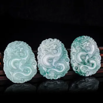 

Natural A yu hand-carved dragon brand zodiac dragon yu pendant male necklace chain patron saint yu necklace