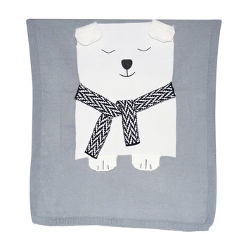 

Knitted Blanket Beach Mat Baby Baby Holding Blanket Three-dimensional White Bear Ears Blanket Children Blanket