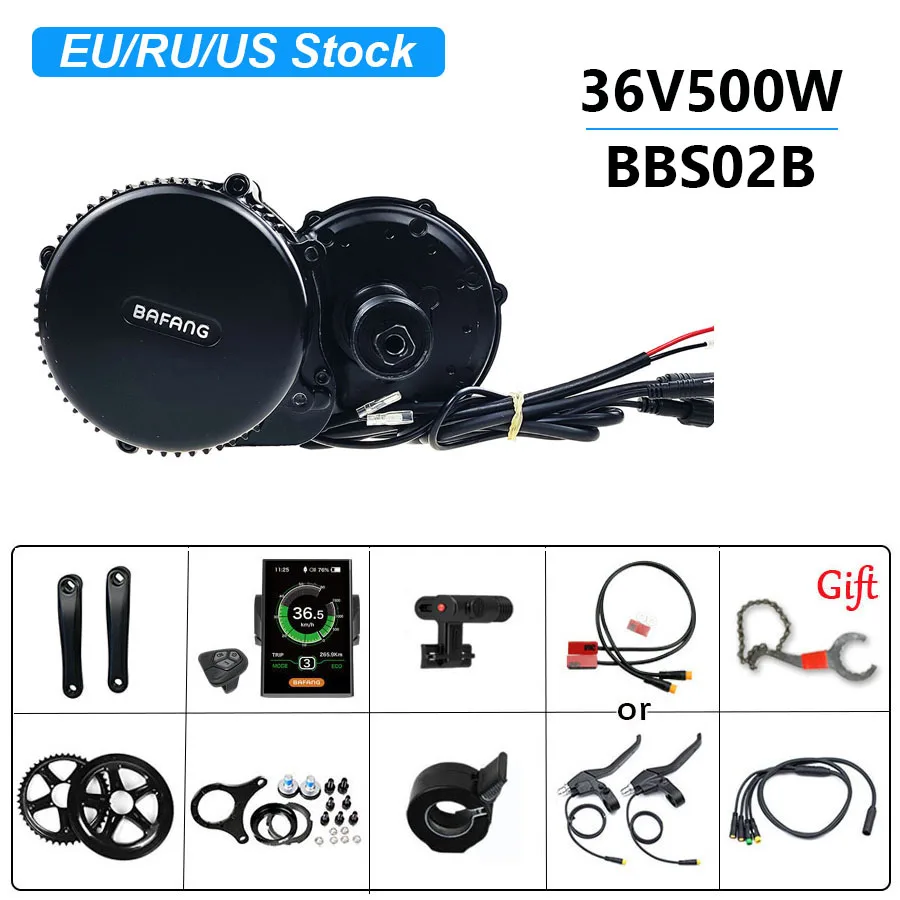 US $399.88 36V 500W Bafang BBS02B Mid Drive Motor EBike Electric Bicycle Conversion Kits 8Fun BBS02 Central EBike Engine DPC18 P850C C965