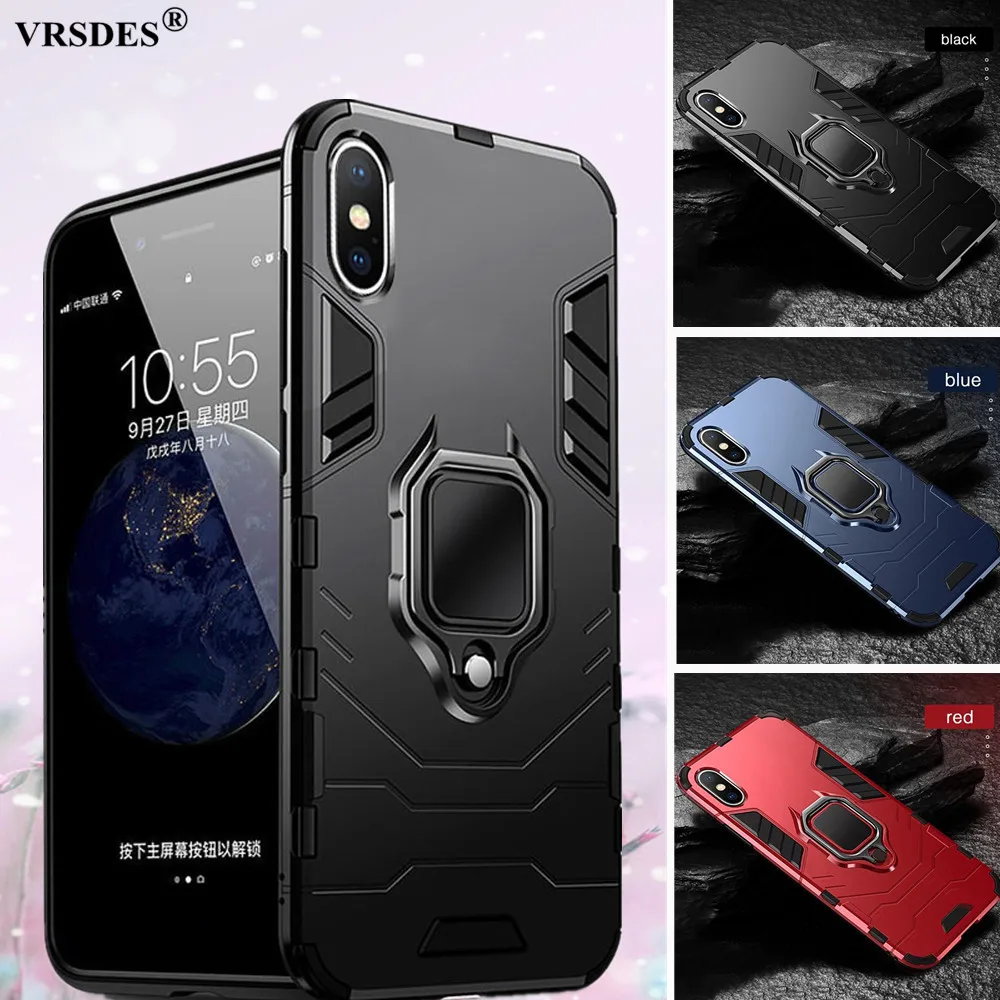 

For iPhone SE 2 SE 2020 5S 6 6S 7 8 Plus Magnetic Case For iPhone XS MAX XR X Armor Shockproof Case 360 Finger Ring Magnet Cover
