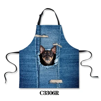 

Printed Animal Dog Cat Apron Funny Sleeveless Apron Kitchen Polyester Cotton Apron NEW