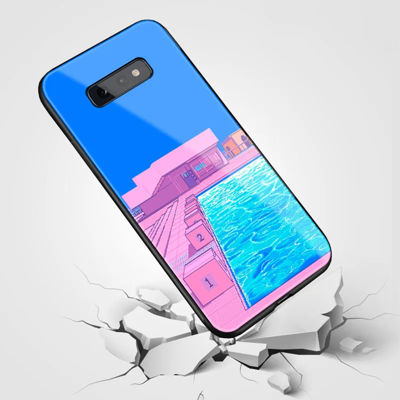 Pixel эстетический инди арт пейзаж мягкий силиконовый стеклянный чехол для