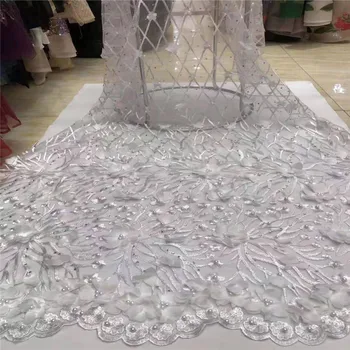 

New Style African Christmas Dress Lace Fabric With Stone High Quality French Tulle Lace Fabric Wedding Nigerian Lace Fabric