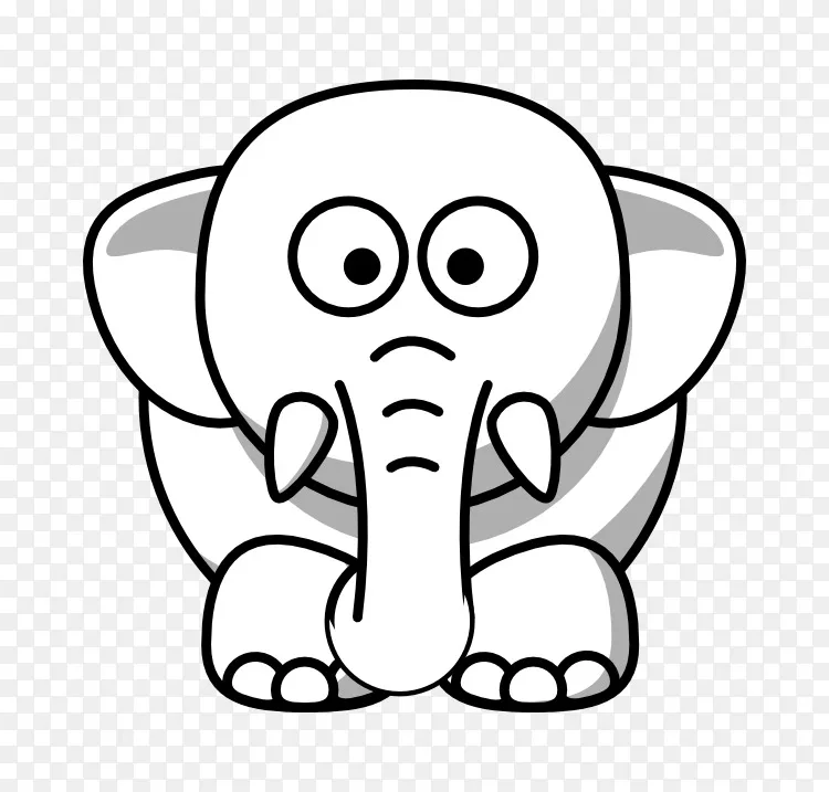 动物黑白小猫剪贴画-儿童大象图片
