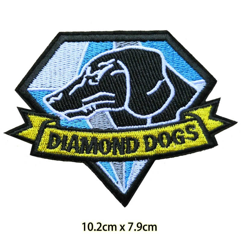 100 Pcs Metal Gear Solid Embroidered Iron On Patch Diamond Dog Game Badge Jacket Jean Diy Clothing Accessories Patches Aliexpress