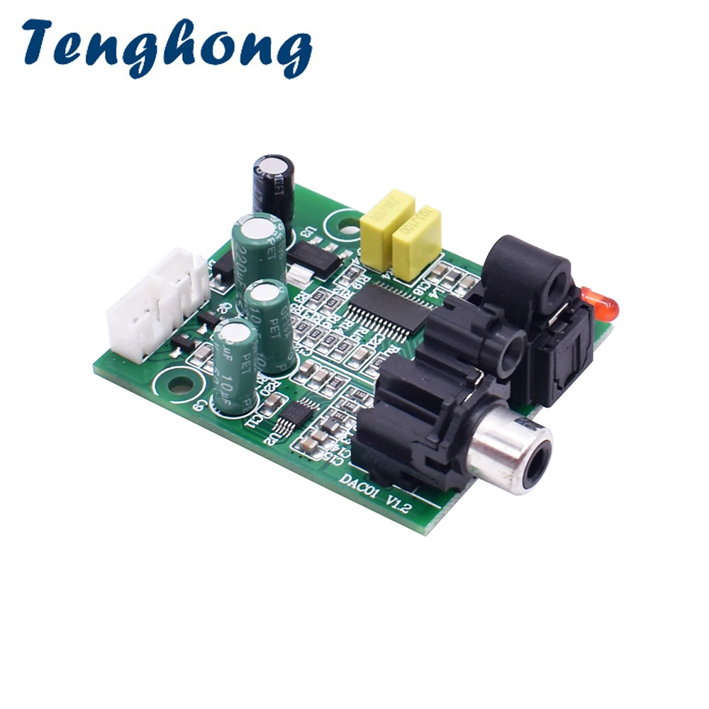 

Tenghong 192K 24Bit DAC Digital Decoder Board CS8416+CS4344 Fiber Coaxial Decoding Stereo Audio Output Amplifier Modification