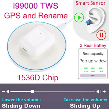 

i99000 MAX TWS Wireless Headphones Auto power on/off Bluetooth Earphones Sliding Volume Control Super Bass PK i90000 PRO i9000