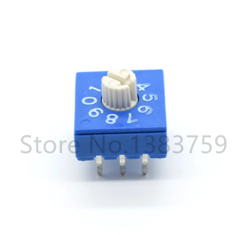 50 pieces 0-9 handle length 3mm rotary coding switch DIP switch 10-bit PCB switch encoder 8421C positive code 3:3