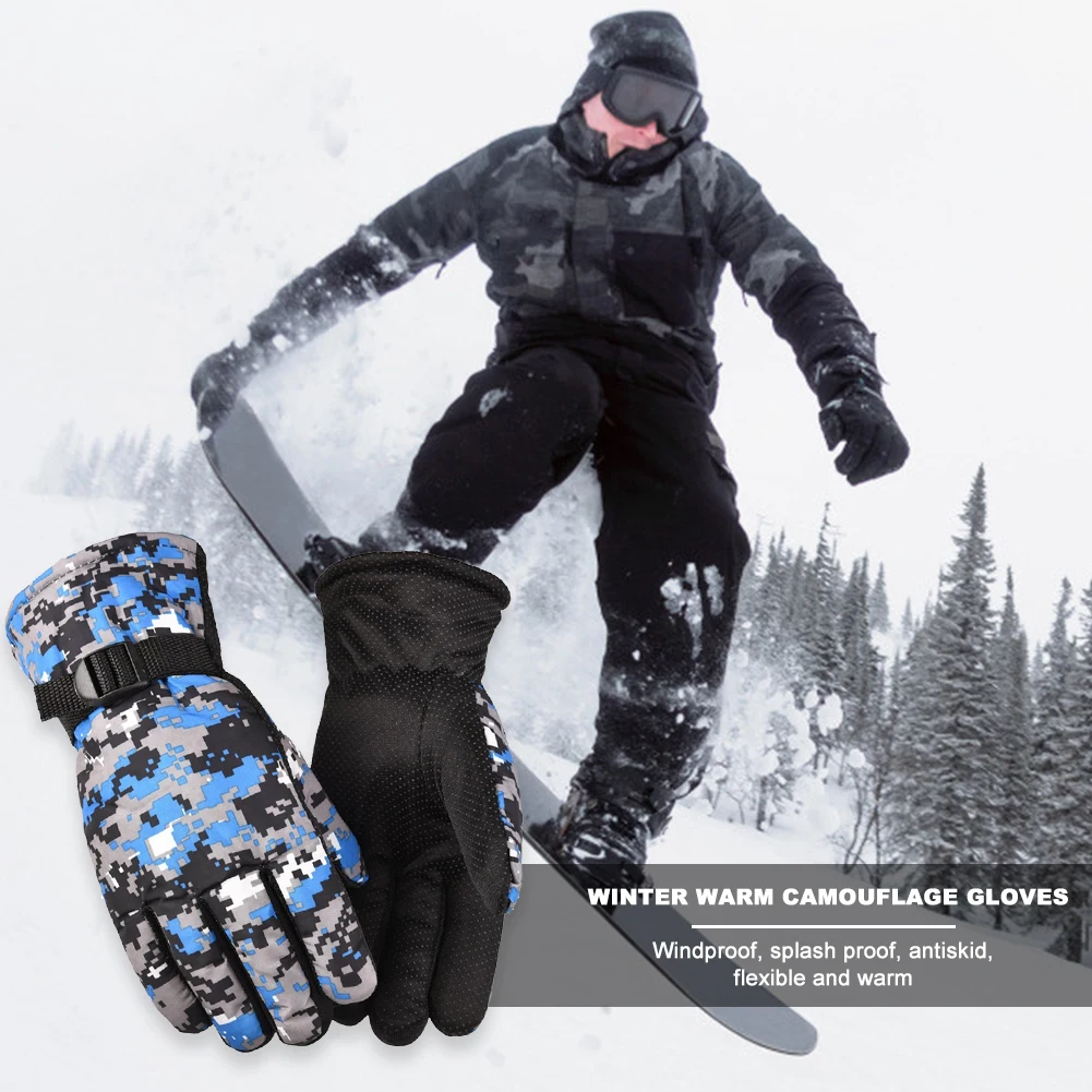 30℃Waterproof Windproof Snow Snowboard Ski Sports Gloves New Men's Winter Warm 