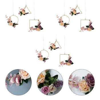 

3Pcs Wedding Simulation Wreath Wall Hanging Wall Decor Creative Wreath for Deco Wedding Party