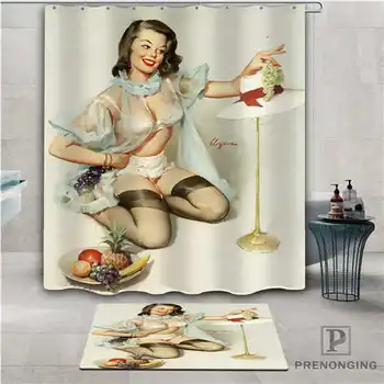 

Custom image of pin up (1) Waterproof Shower Curtain Doormat Home Bath Bathroom Polyester Fabric Multi Sizes#2019-01-12-272