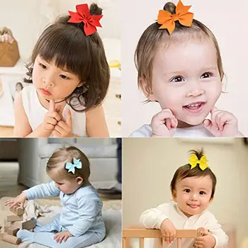 

free shipping 40pcs Baby Girls Clips 2" Grosgrain Boutique Solid Color Ribbon Mini Hair Bows Clips for Baby Girls Teens Infants