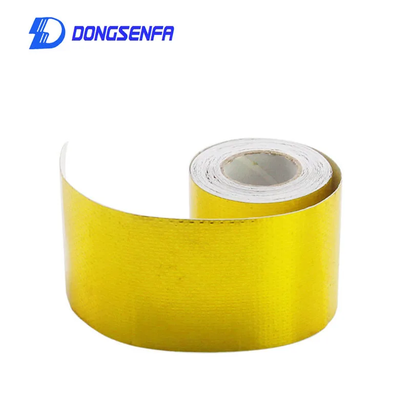 DONGSENFA Goud Warmte-Reflecterende Aluminiumfolie лента Золотая высокотемпературная теплоизоляция для автомобилей и мотоциклов