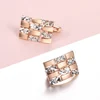 Stud Earrings White Mix Silver Color Square Wide 585 Rose Gold Drop Earrings for Women Girls Fashion Earrings Gift GE311 ► Photo 3/5