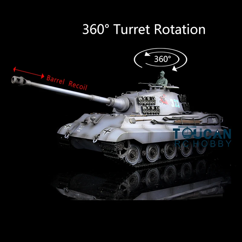 Подарки для мальчиков Heng Long 1/16 7.0 пластик 3888A немецкий King Tiger RC Tank отдача ствола 360 °