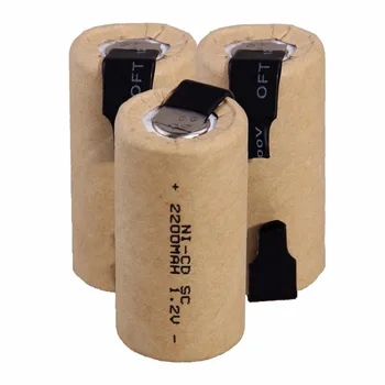 

2-20pc SC Nicd Batteries 1.2v 2200mah Sub C Ni-Cd Rechargeable Battery for Electric Screwdrivers Drills Power Tools SC Batteria