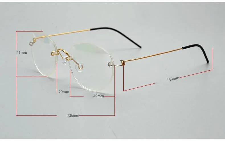 Очки без оправы из титанового сплава, оправа для мужчин, очки по рецепту, женские очки для близорукости, оптические оправы для очков, мужские корейские прозрачные очки