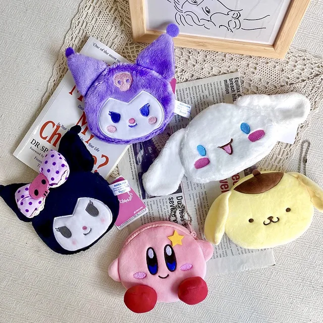 Kawaii Cinnamoroll Sanrio Plush My Melody Star Kirby Coin Purse Plushie Keychain Pendant Anime Stuffed Animals Soft Toy for Girl 1