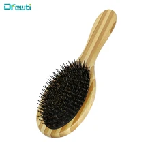 

Nylon Boar Bristle Bamboo Handle Natural Comb Oval Antistatic Big Paddle Hairbrush for Long Hair Brush Scalp Hair Care Massage