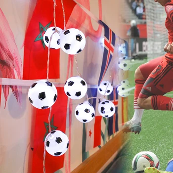 

1.5 M 10 Leds Football String Lights Plastic Soccer Garlands Decor Warm White Kids Bedroom Party Xmas Festival Holiday Light New