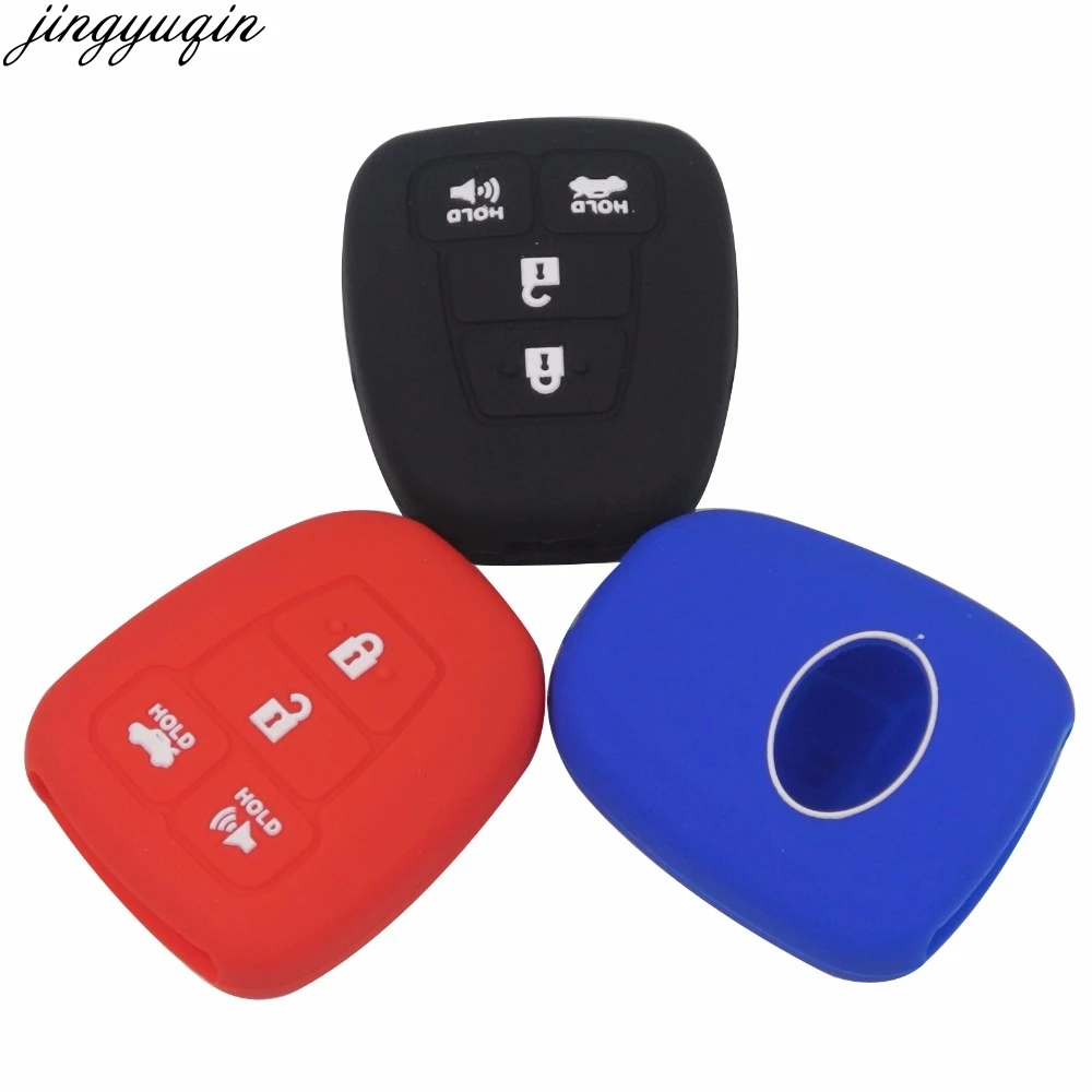 Jingyuqin для Toyota RAV-4 / Highlander Corolla/Camry 4 кнопки автомобильный брелок силиконовый