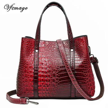 

Vfemage Alligator Bucket Bag Rivet Women Handbag Desginer Ladies Shoulder Bags Retro Messenger Ladies Crossbody Bag Sac Femme
